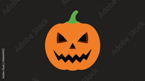 Orange Halloween Pumpkin with Scary Face