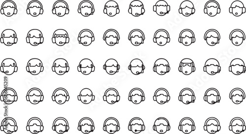 Collection of diverse futuristic sci-fi helmet designs for gaming and concept art projects vector