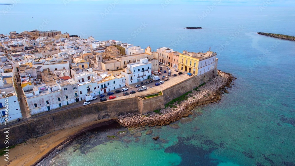 Obraz premium Gallipoli - Italy, Apulia - Aerial view of the northern tip of the peninsula