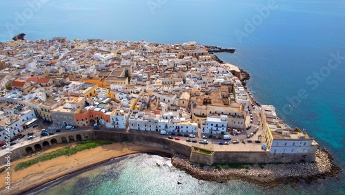 Gallipoli - Italy, Apulia - Aerial view of the tip of the peninsula of the old town