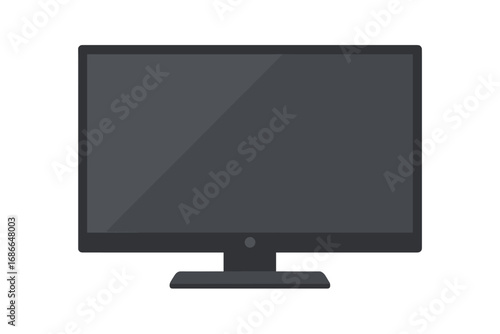 Modern TV screen vector illustration in trendy flat design style, digital LCD display panel, cartoon style plasma television vector with transparent background