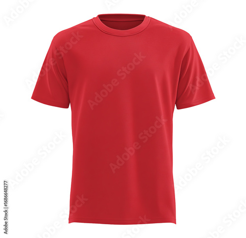 A plain red tshirt isolated on transparent background for casual wear