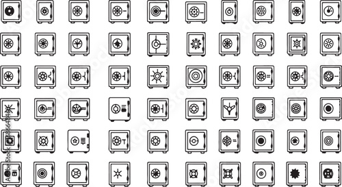 Collection of hand drawn sketchy icons representing various digital media and interface elements vector