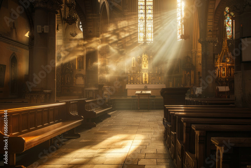 A serene meditative portrayal capturing the quiet and solemn ambiance of a sacred space