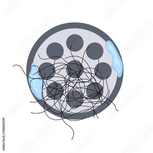 hair loss, alopecia concept. vector illustration