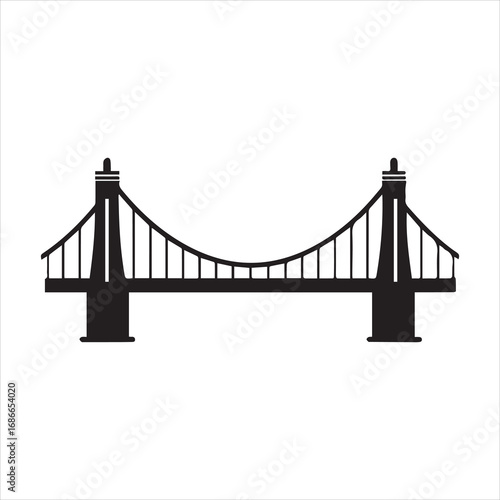 Sling of bridge silhouette