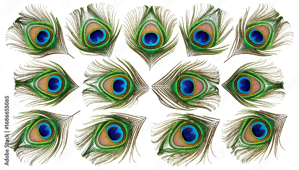Obraz premium Peacock feather arrangement