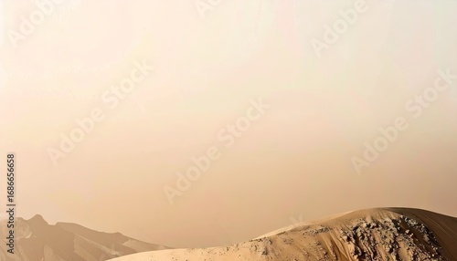 Fototapeta Naklejka Na Ścianę i Meble -  Hazy Desert Landscape with Rolling Sand Dunes