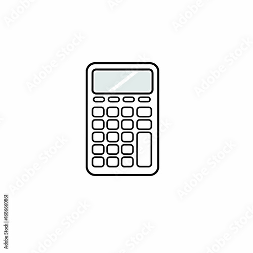 Icon Of A Calculator With A Sleek And Modern Flat Design Style