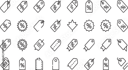Collection of hand drawn sketch sale price tags and discount labels for retail and shopping promotions vector