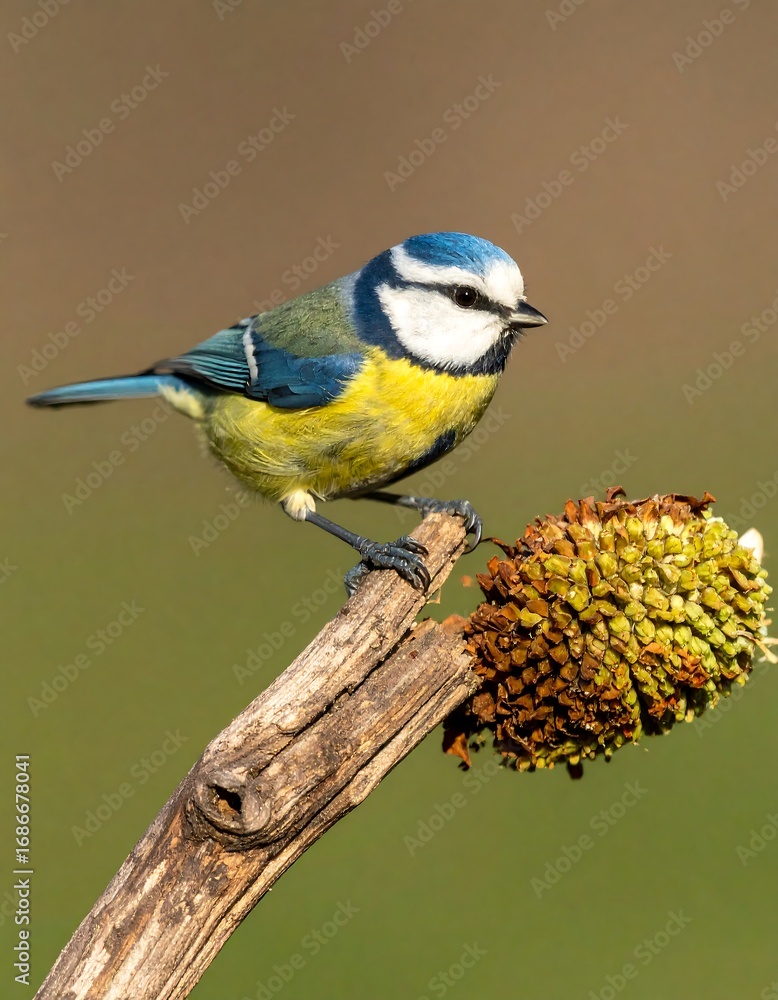 Obraz premium Blue tit perched on branch (2)