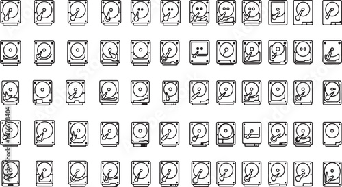Handwritten numbers grid template for design and data entry with digit variations vector