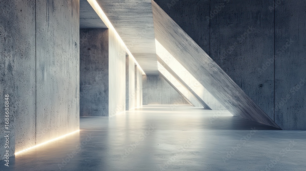 Obraz premium Modern concrete hallway