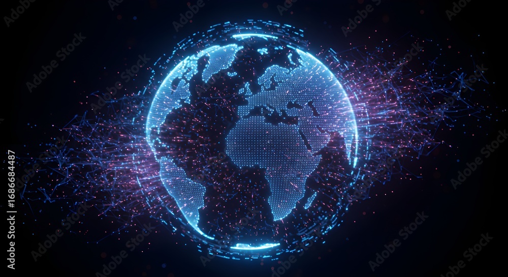 Obraz premium Digital earth visualization