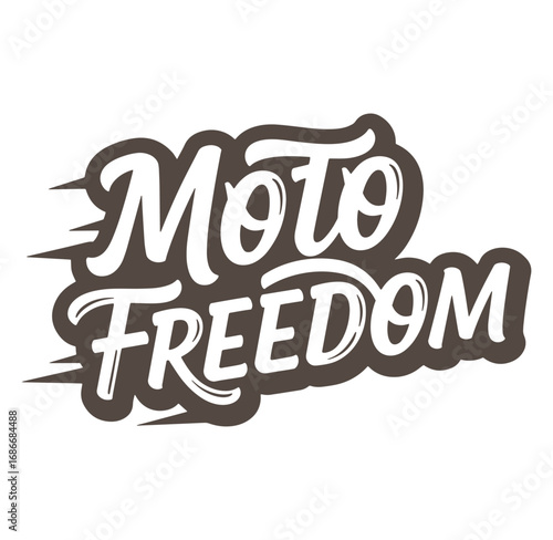 Moto freedom stylish retro typography design with grunge effect suitable for logos and branding