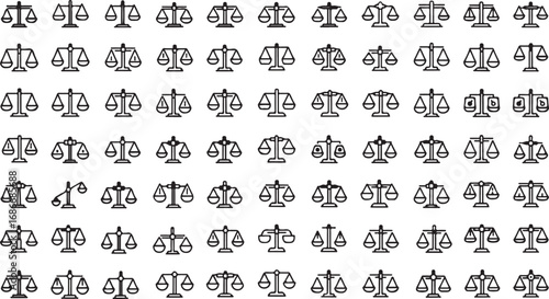 Array of scales of justice symbols repeating pattern graphic design law legal symbolism justice equality fairness vector