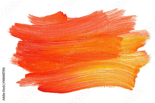 Abstract paint splatter, vibrant orange-yellow hue.  Brushstrokes create a textured, flowing shape