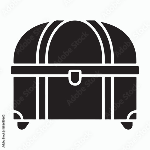 Blanket storage trunk minimal solid illustration