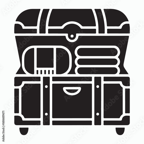 Blanket storage trunk furniture solid graphic