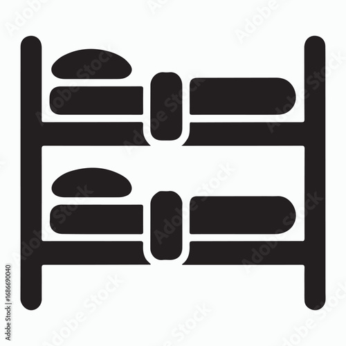 Bunk bed furniture modern solid icon