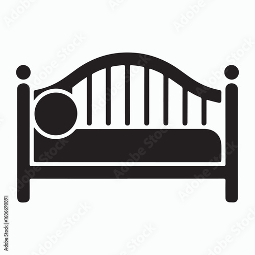 Daybed simple household solid furniture icon