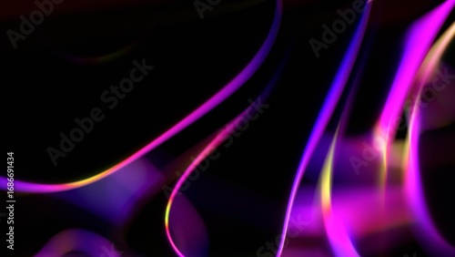 Abstract Colorful Waves on Black Background