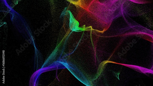 Colorful Abstract Smoke on Black Background