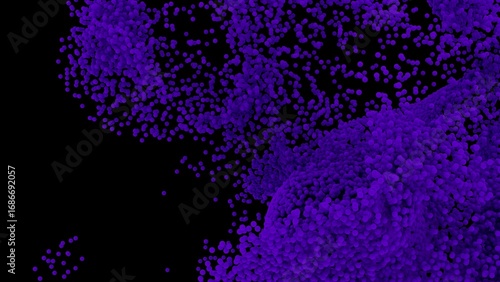 Abstract Purple Particles on Black Background