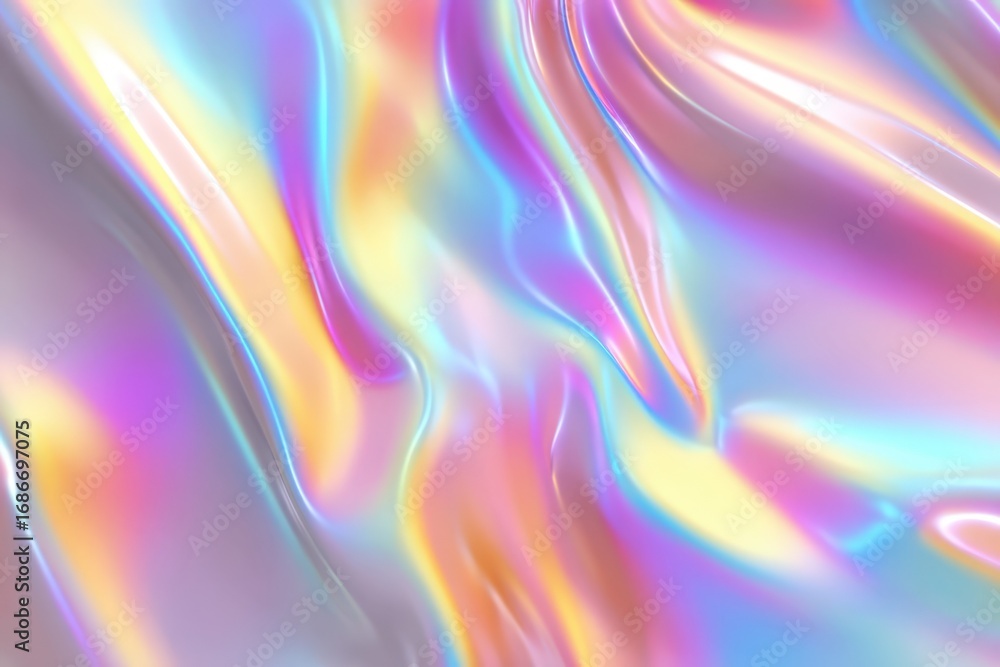 Naklejka premium A closeup of iridescent satin fabric that beautifully captures light