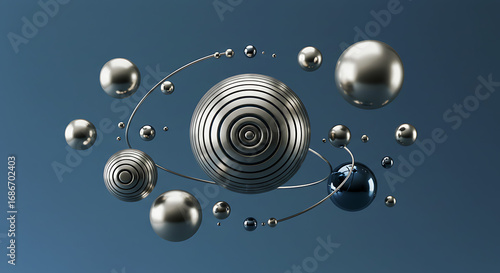 Metallic Spheres Displayed in a Futuristic Design.