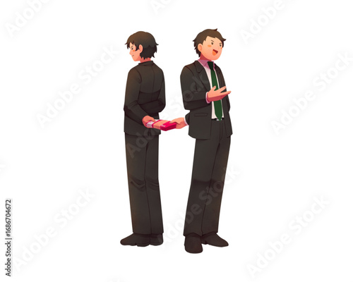 Secret Handshake Businessmen Connecting Undercover