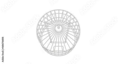 mechanical marvel the intricate geometry of a rotating cage, isolated on transparent background
