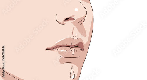 melting desire a closeup of yearning, isolated on transparent background