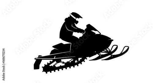 snowmobile silhouette winters untamed ride, isolated on transparent background