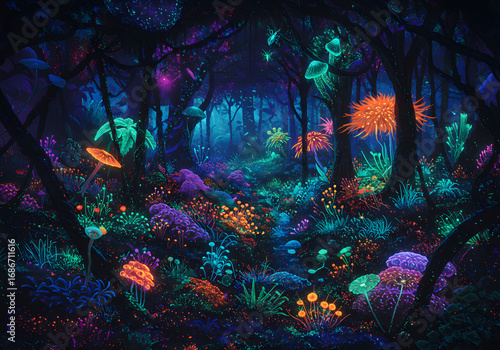 Bioluminescent Fantasy Forest
