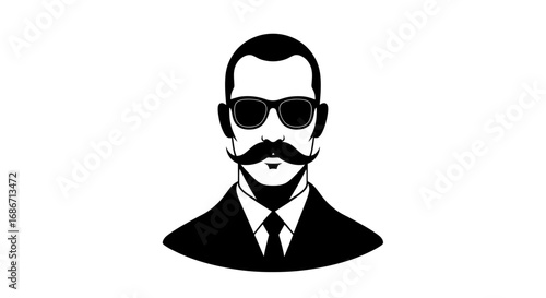the mysterious mustached man a monochrome portrait of intrigue, isolated on transparent background Free Download the mysterious mustached man a monochrome portrait of intrigue, isolated on transparent background - GFXLoad