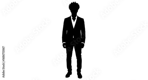 the silent executive a monochrome portrait of power and mystery, isolated on transparent background