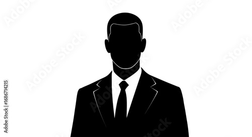 the silent power an enigmatic businessman silhouette, isolated on transparent background