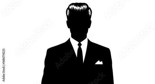 the silent power of the unknown executive a classic silhouette, isolated on transparent background