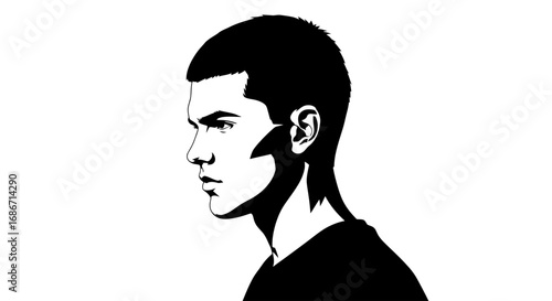 the silent resolve a profile of strength and quiet determination, isolated on transparent background