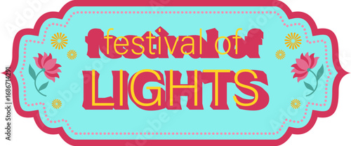 Festival of Lights Diwali Sticker Vector in Colorful Indian Truck Art Style