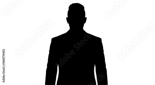 the silent strength a powerful silhouette of business resolve, isolated on transparent background