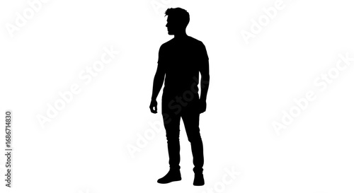 the unseen observer a silhouette of quiet contemplation, isolated on transparent background