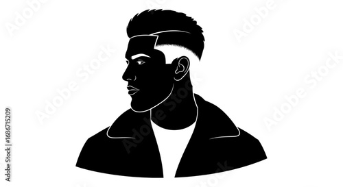 the urban gentleman a modern silhouette in black and white, isolated on transparent background