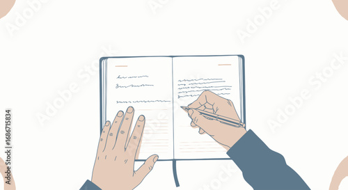 unfolding thoughts a handwritten journey of selfdiscovery, isolated on transparent background