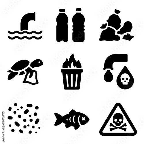 Ecological Disasters: A stark and symbolic illustration depicts the grim realities of environmental hazards and pollution, emphasizing the urgent need for conservation.