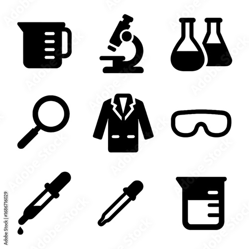 Scientific Discovery: A collection of essential science tools and equipment. Each element meticulously captured for showcasing research and laboratory themes.