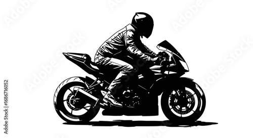 unleash the thrill a silhouette of speed and freedom on two wheels, isolated on transparent background