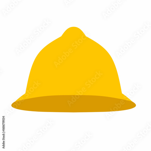 Worker helmet yellow on white background. Worker safety clothing.