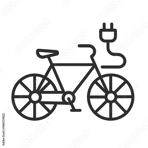 Eco transportation Electric Bicycle icon transparent background  